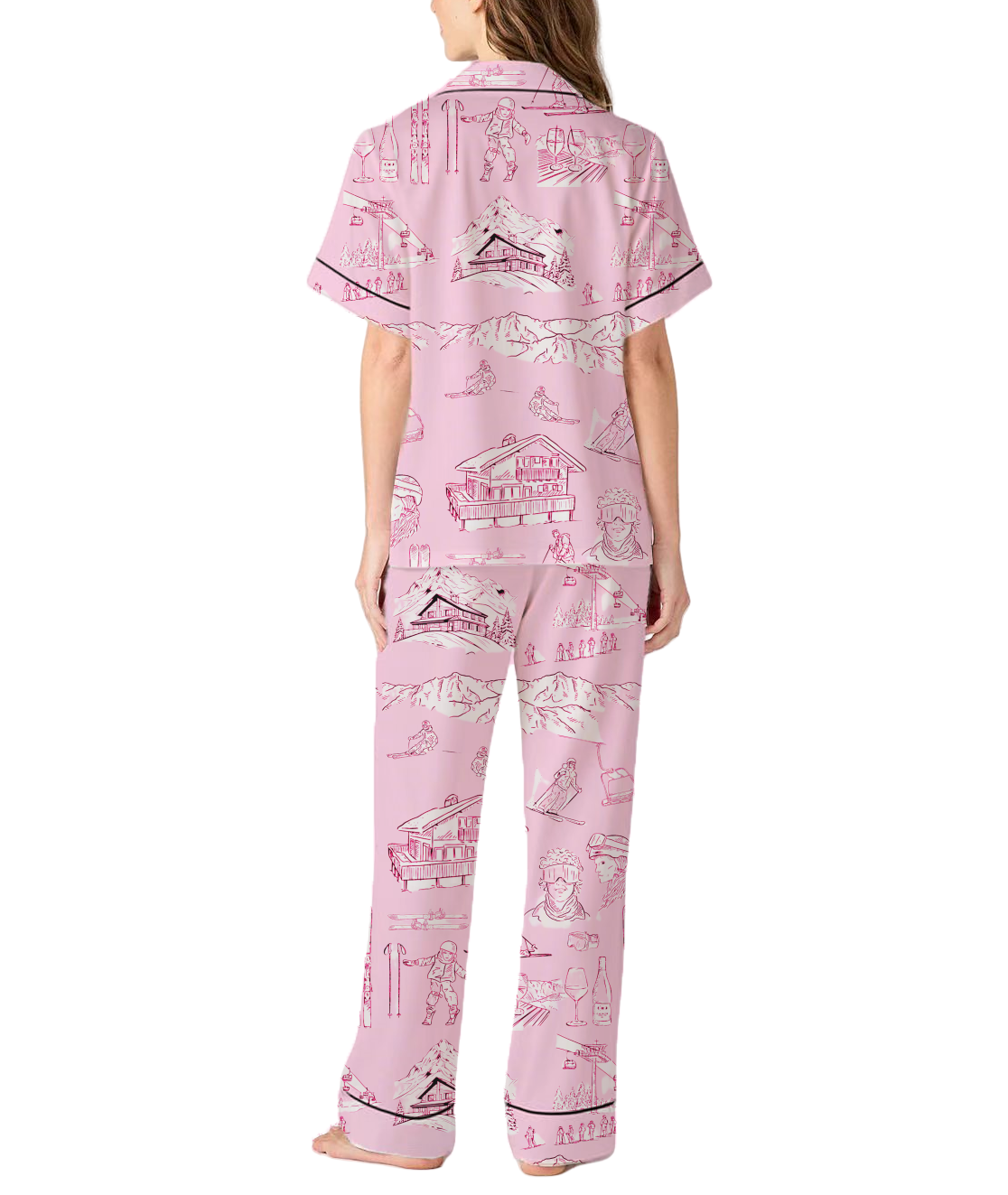 Apr¨¨s Ski Toile Silky Satin Pajama Set For Women