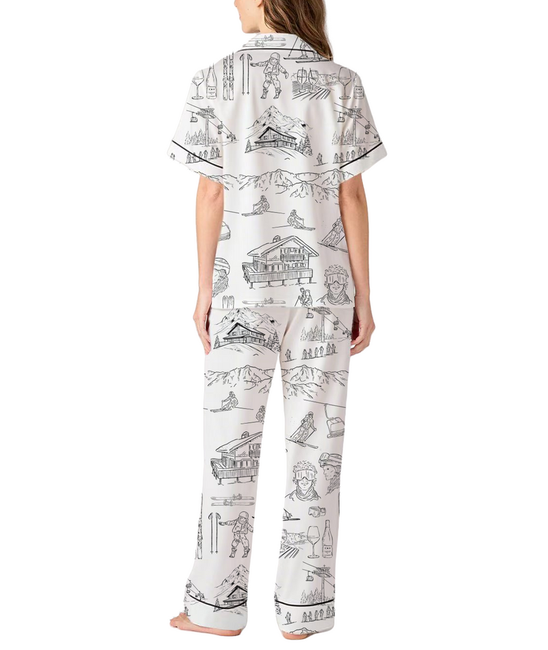 Apr¨¨s Ski Toile Silky Satin Pajama Set For Women