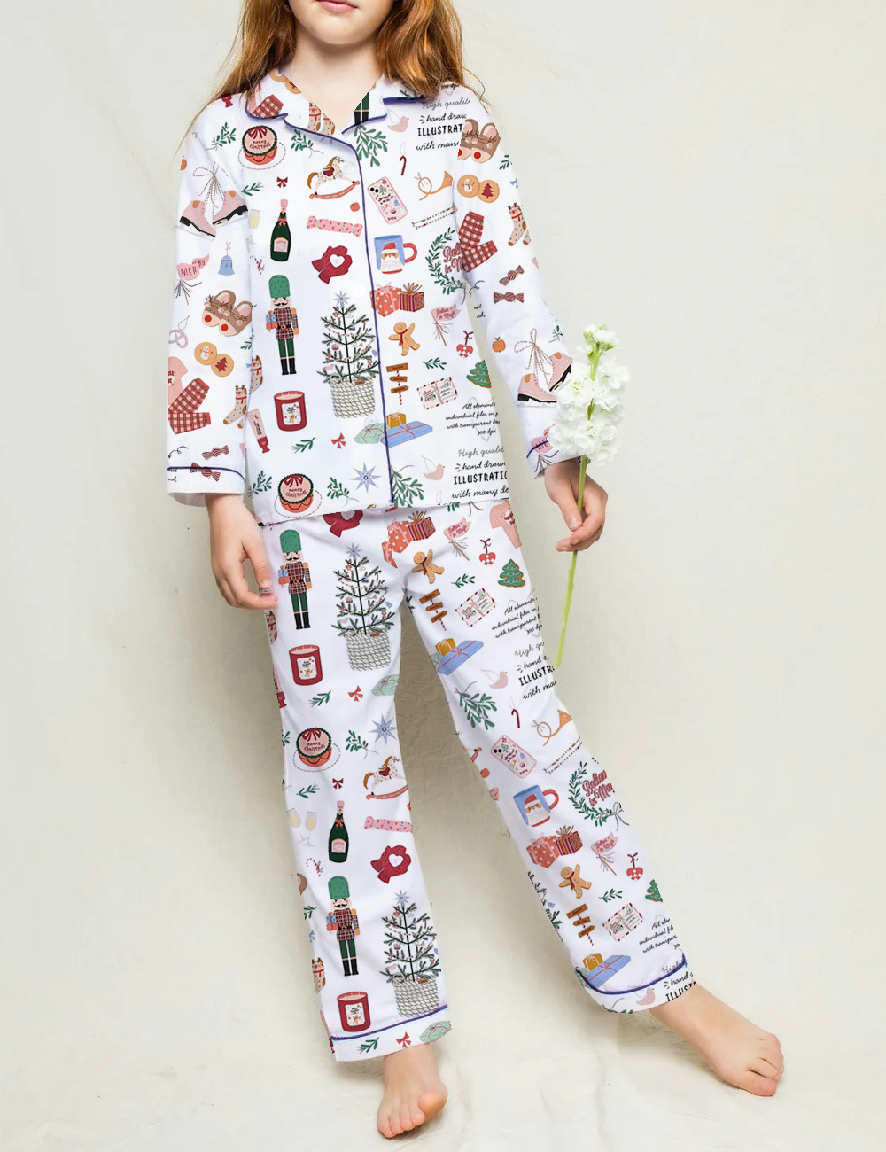 Christmas Holiday Fashion Kid's Silky Satin Pajama Set 