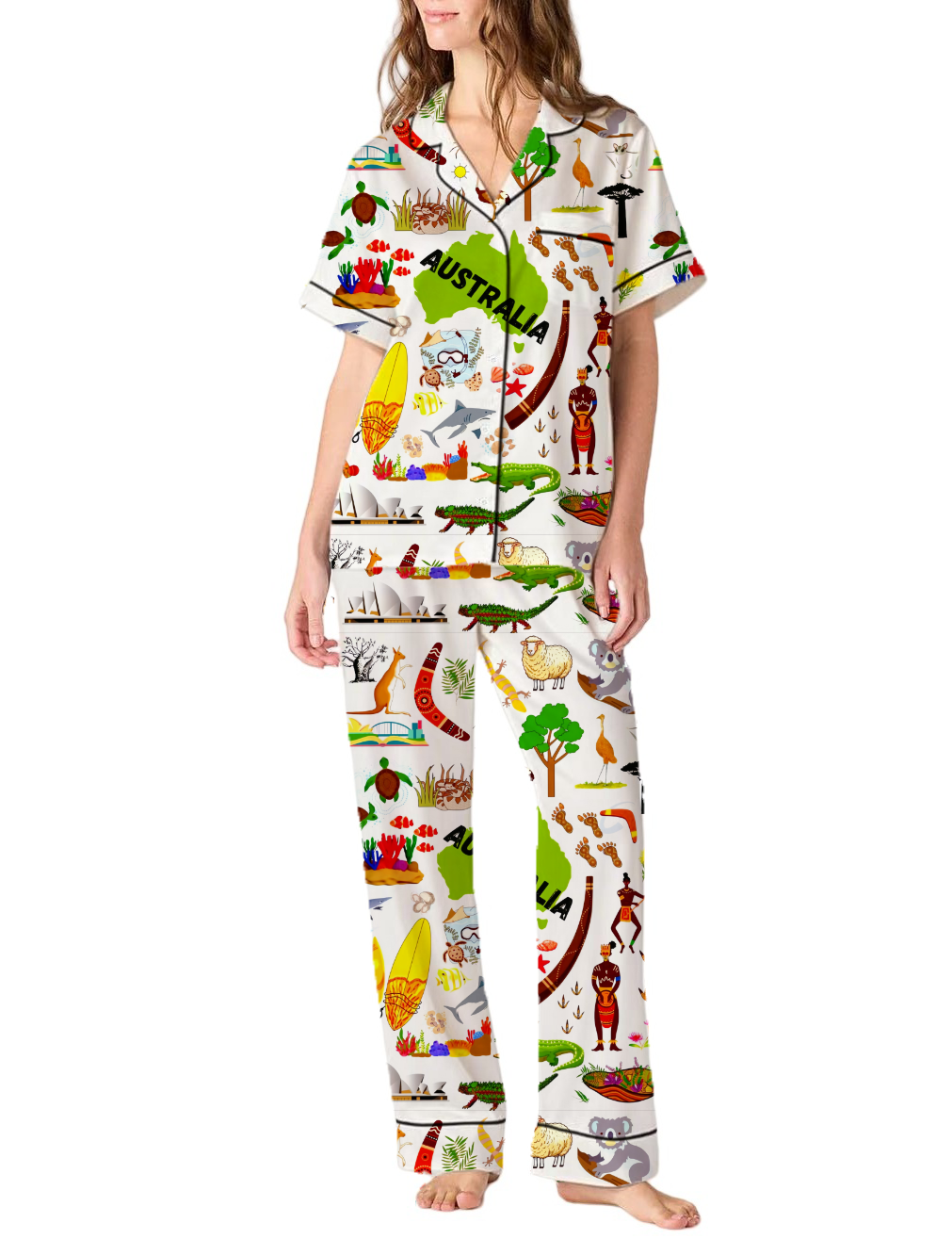 Australia Silky Satin Pajama Pants Set For Women