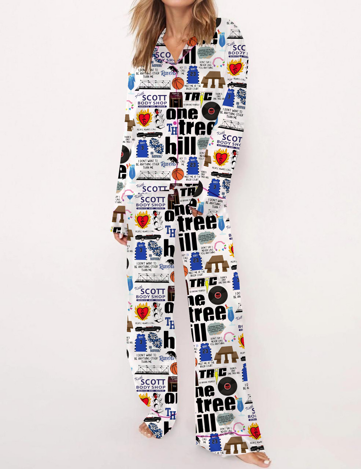 One Tree Hill Silky Satin Pajama Set For Women