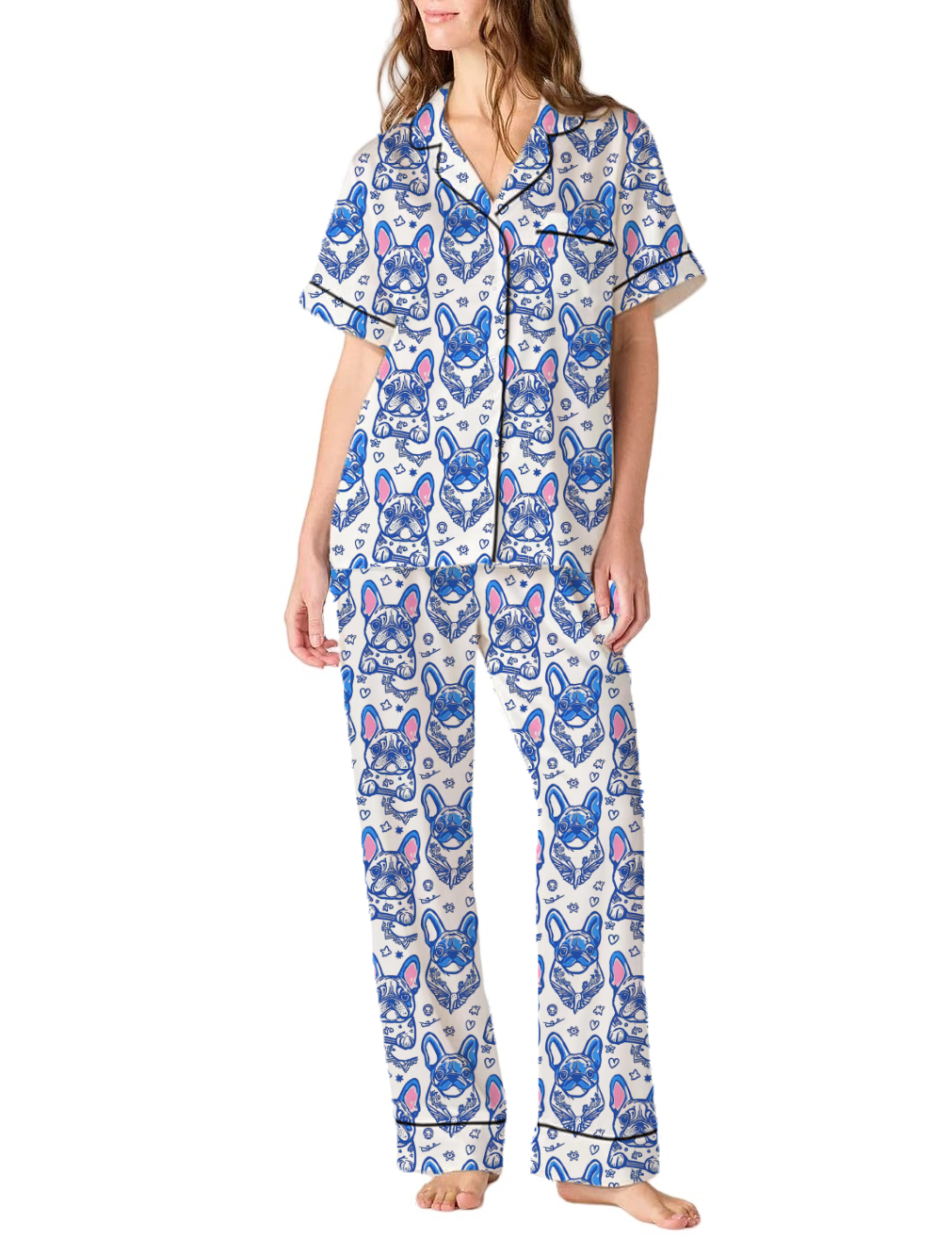 Classy Dog Silky Satin Pajama Pants Set For Women