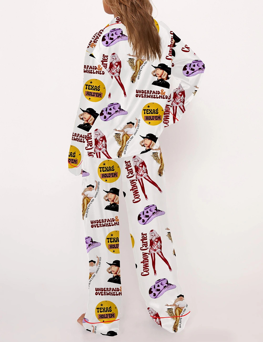 Cowboy Carter BeyHive Silky Satin Pajama Set For Women	