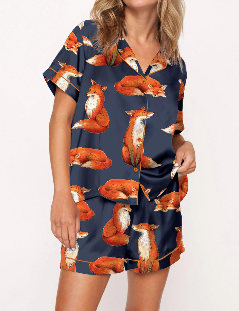 Fox Satin Pajama Set For Women	