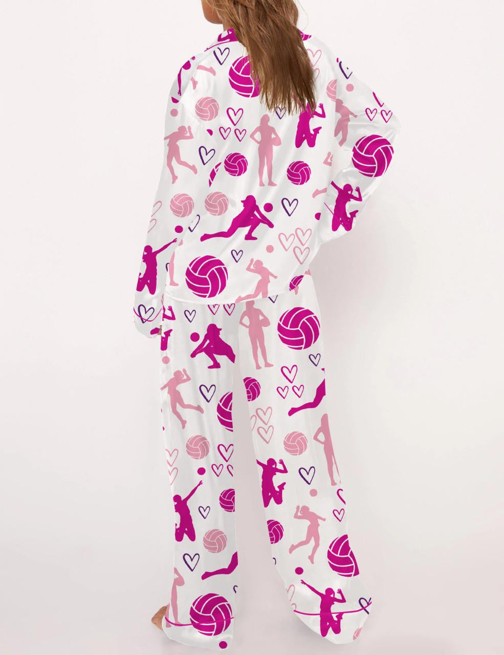 Volleyball Satin Pajama Set For Women	