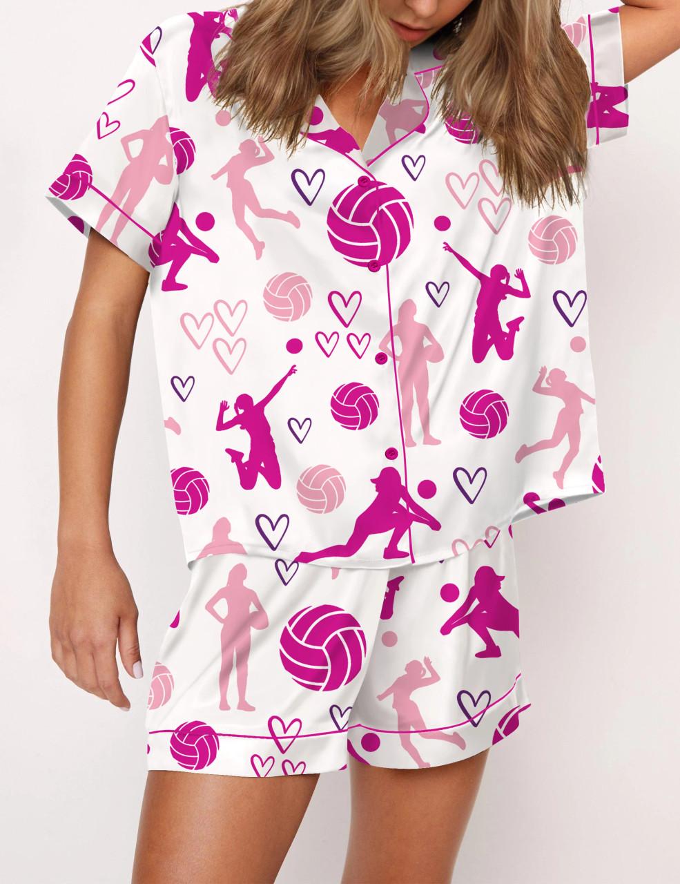 Volleyball Satin Pajama Set For Women	