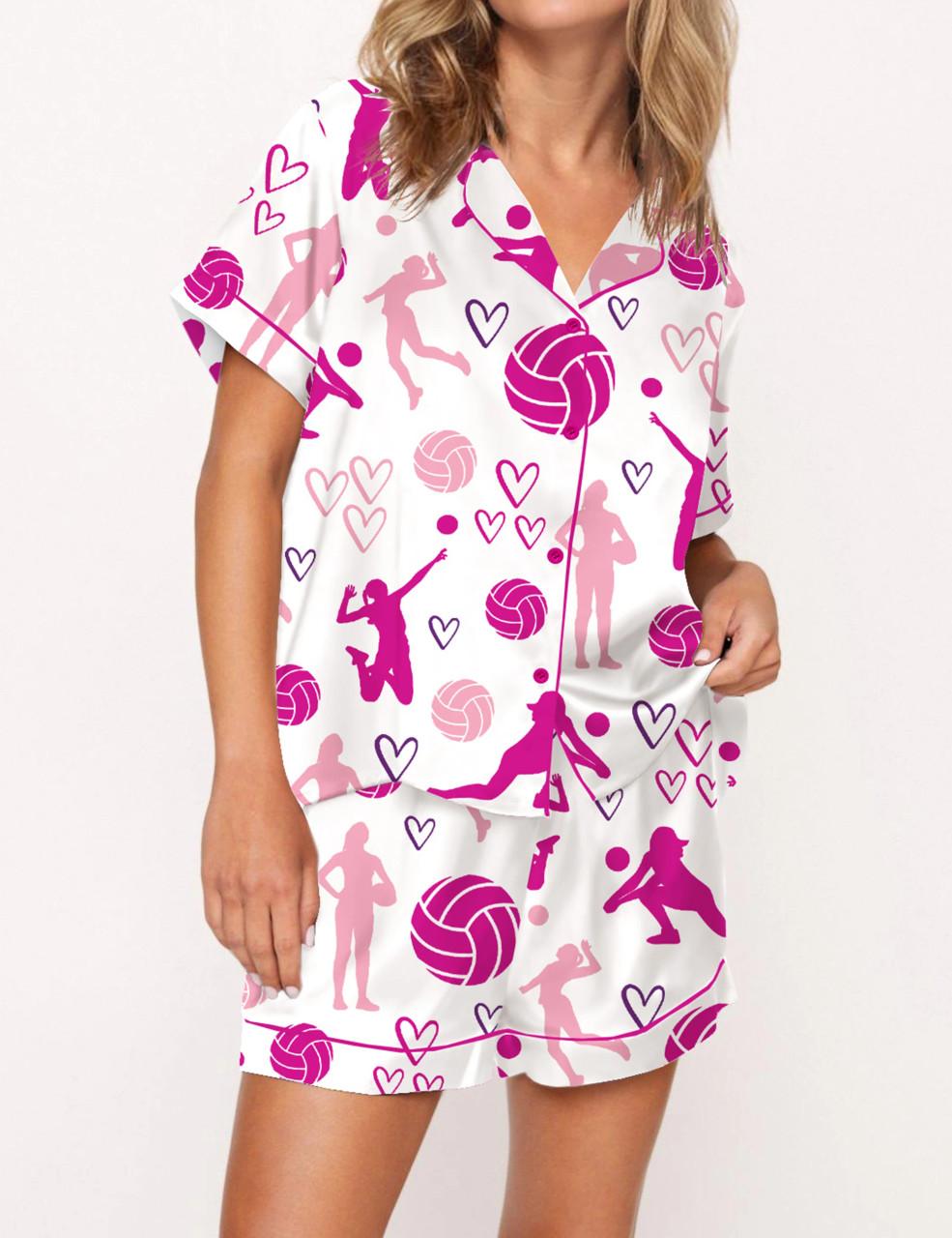 Volleyball Satin Pajama Set For Women	