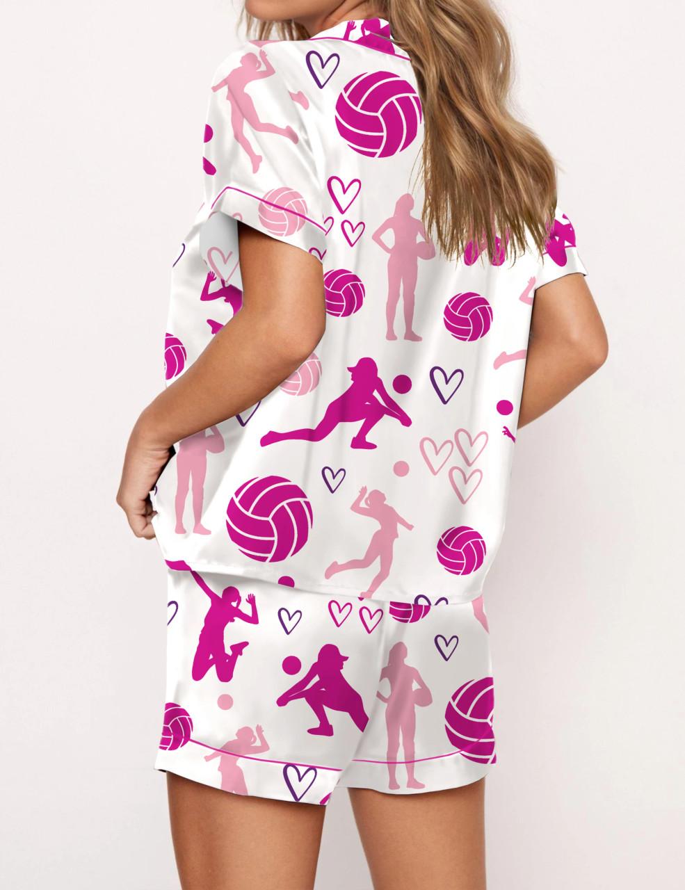 Volleyball Satin Pajama Set For Women	