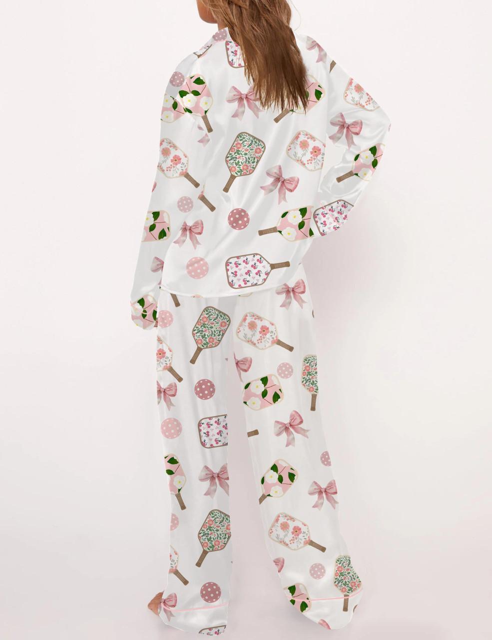Coquette Pickleball Satin Pajama Set For Women	