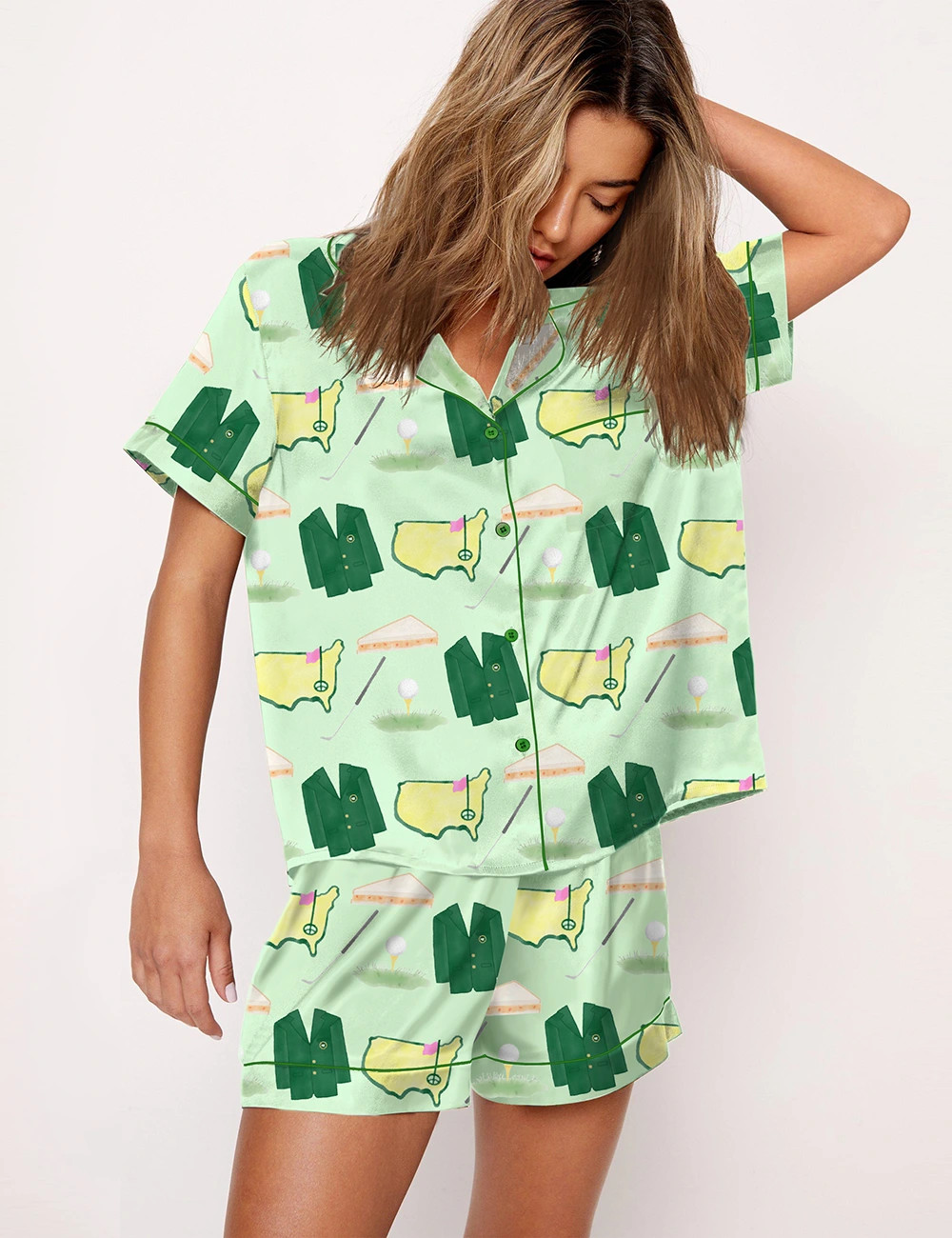 Coat And Sport Graphic Pajama Set	