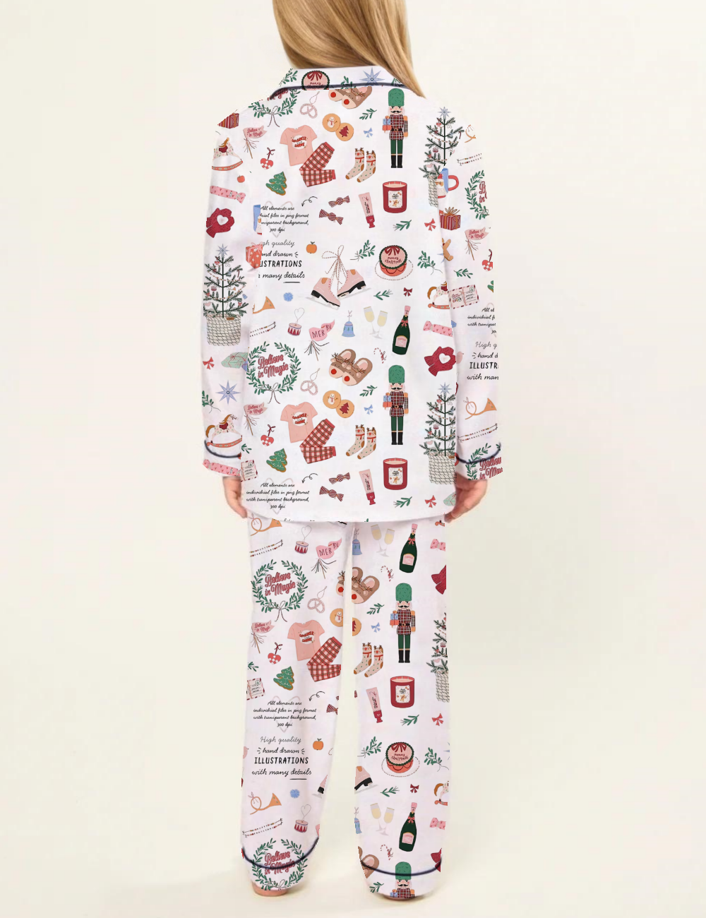 Christmas Holiday Fashion Kid's Silky Satin Pajama Set 