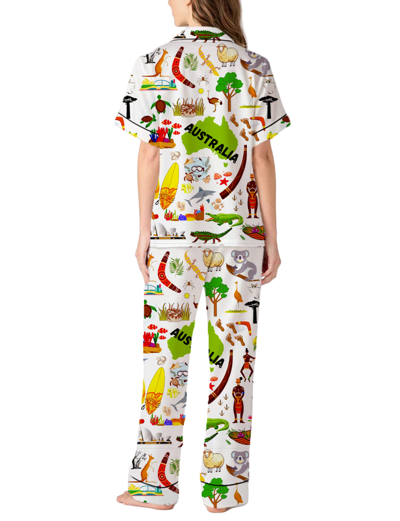 Australia Silky Satin Pajama Pants Set For Women