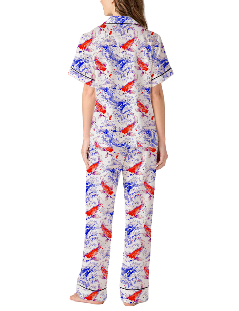Koi Silky Satin Pajama Pants Set For Women