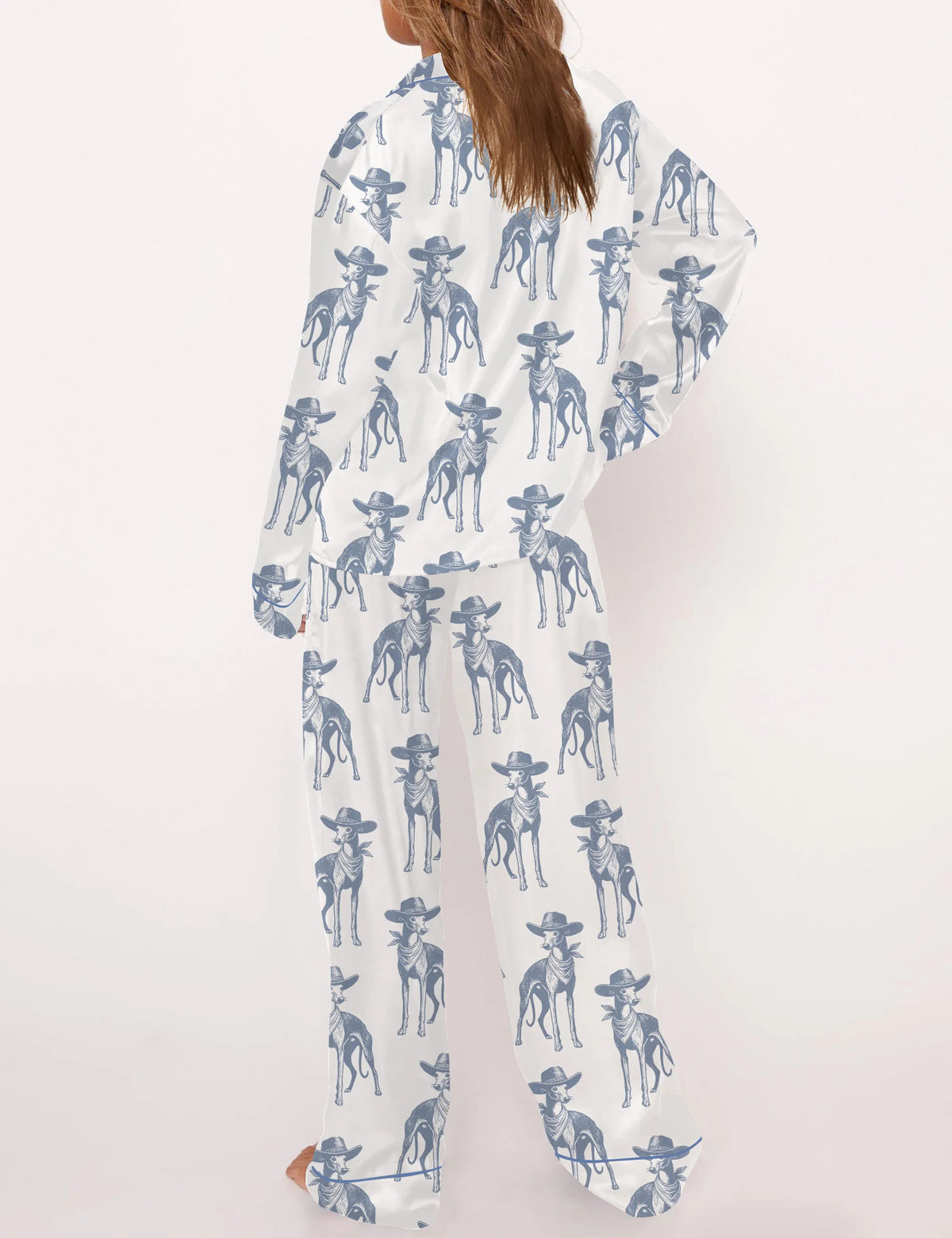 Whippet Vintage Silky Satin Pajama Set For Women	