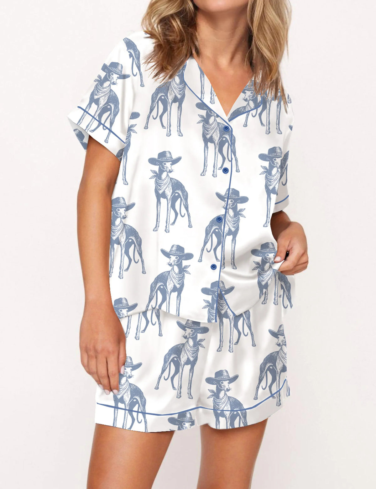 Whippet Vintage Silky Satin Pajama Set For Women	