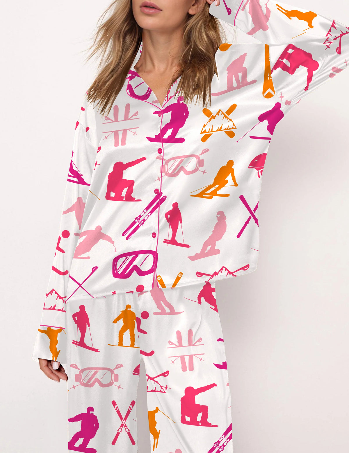Snowboarding Satin Pajama Set For Women	
