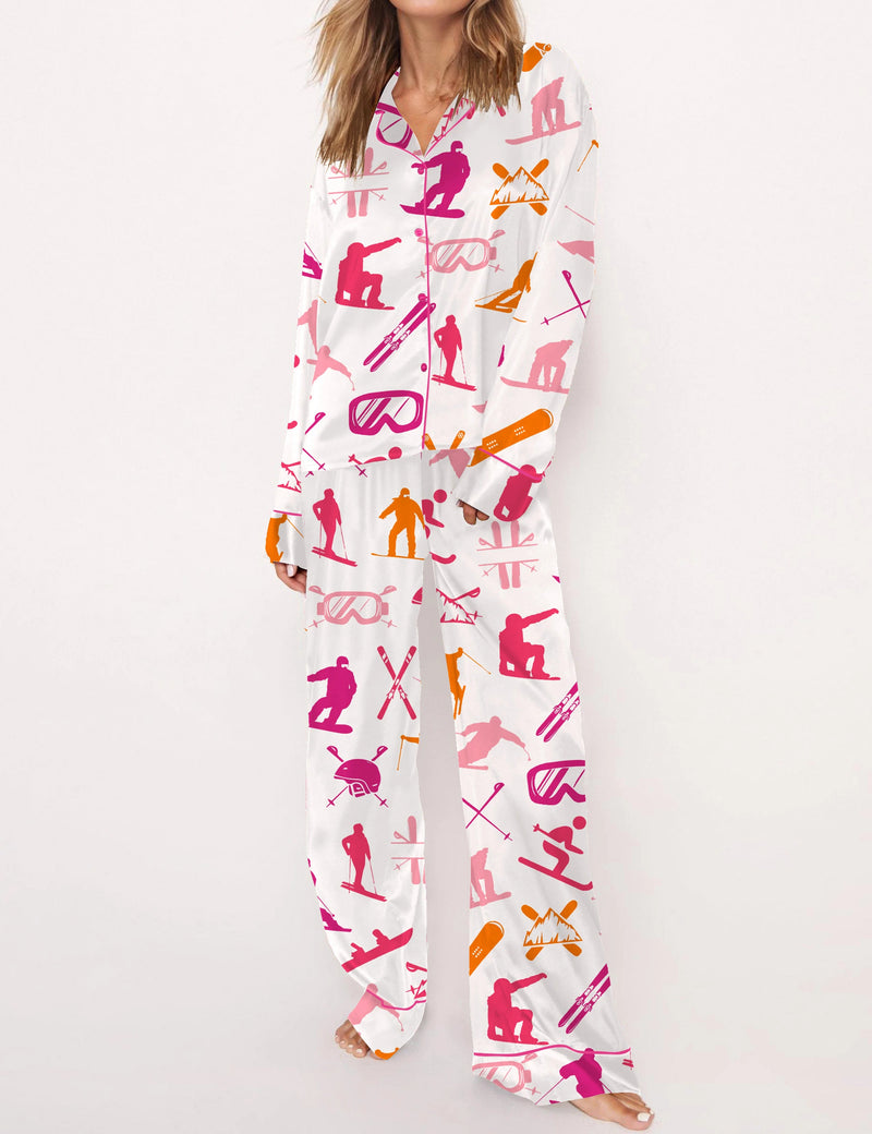 Snowboarding Satin Pajama Set For Women	