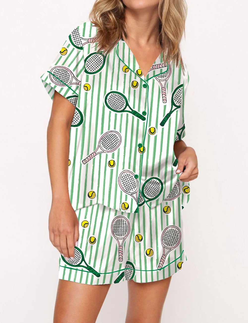 Wimbledon Tennis Satin Pajama Set	