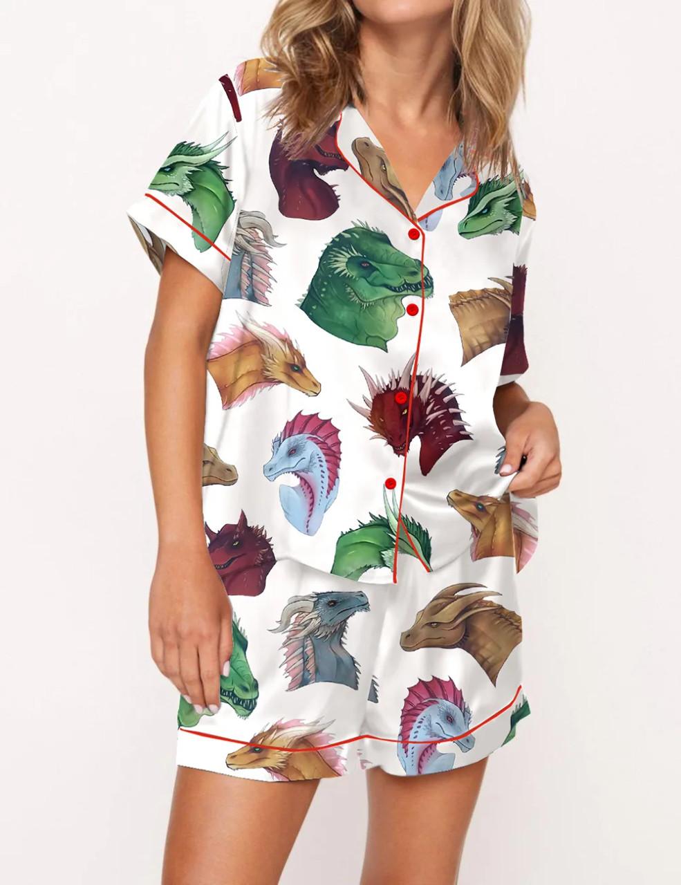HOTD Dragon Silky Satin Pajama Set For Women	