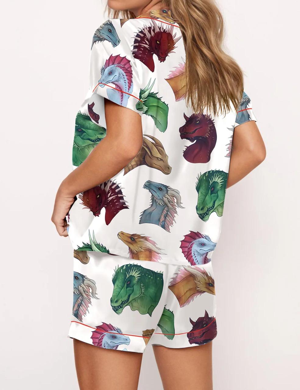 HOTD Dragon Silky Satin Pajama Set For Women	