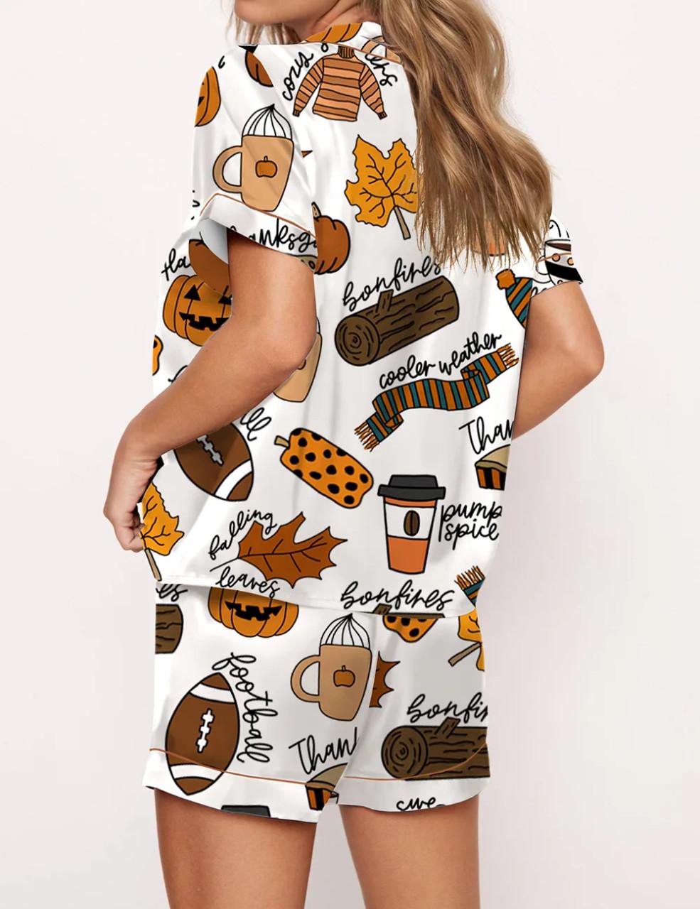 Fall Things Satin Pajama Set	