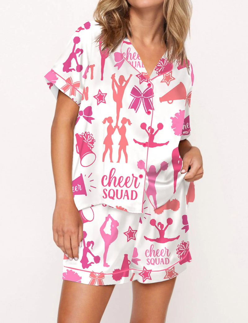 Cheerleading Silky Satin Pajama Set For Women	