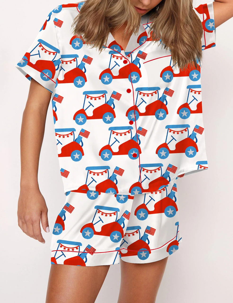 4th Of July Golf Cart Pajama Set	