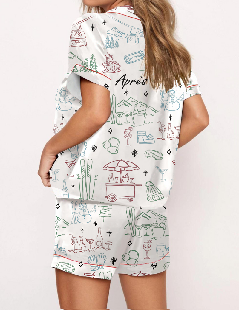 Apr¨¨s Ski Toile Silky Satin Pajama Set For Women