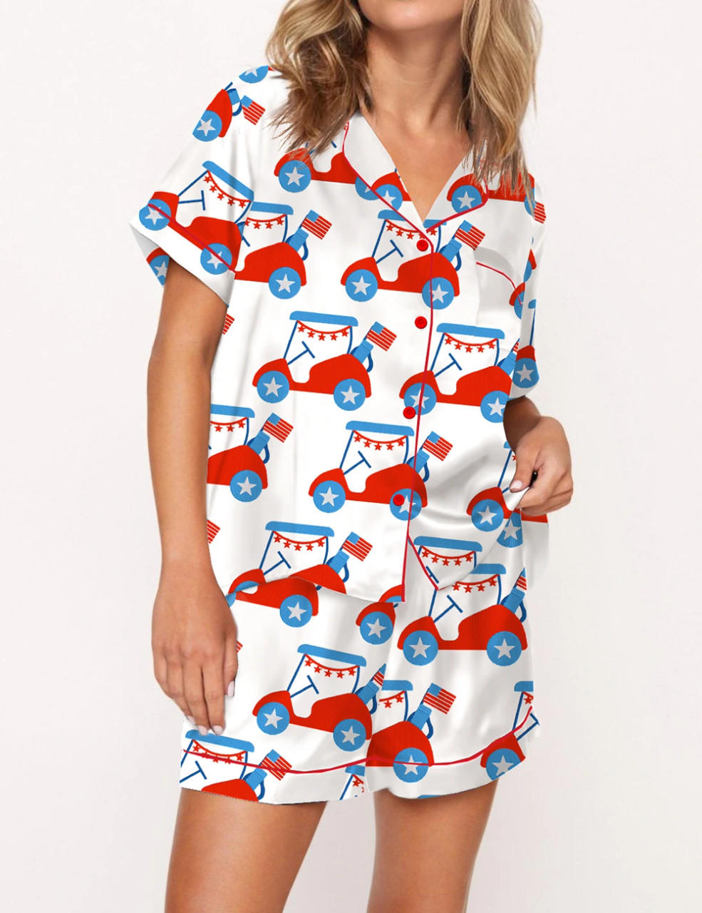 4th Of July Golf Cart Pajama Set	