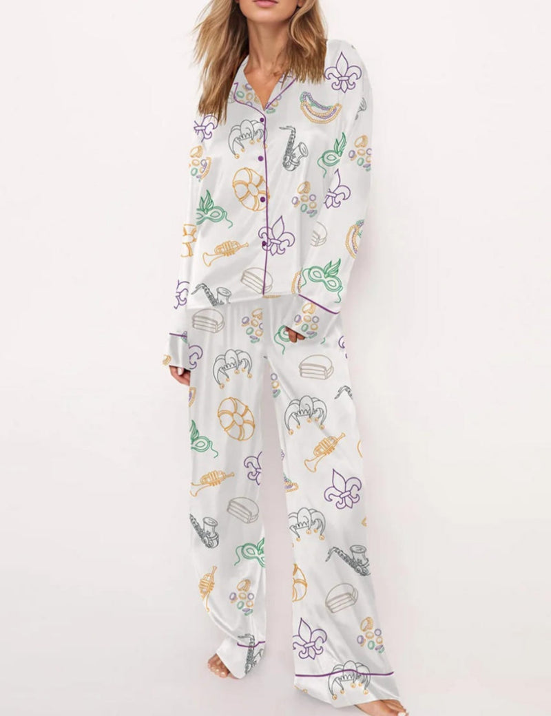 Mardi Gras Laissez Les Bons Temps Rouler Pajama Set	