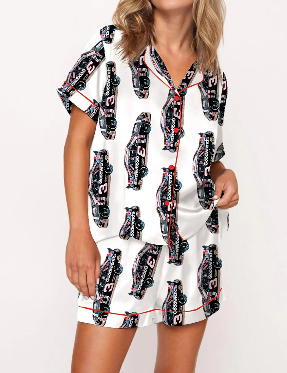 Nascar Black Race Car Satin Pajama Set	
