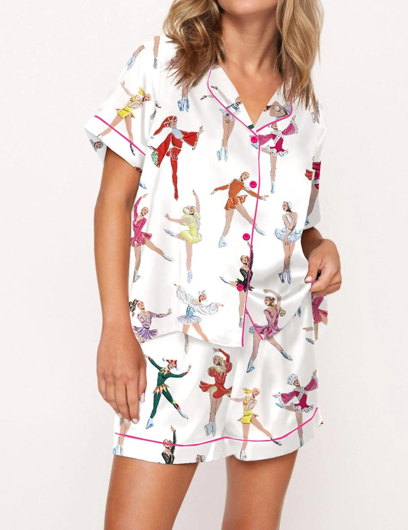 Figure Skating Satin Pajama Set	
