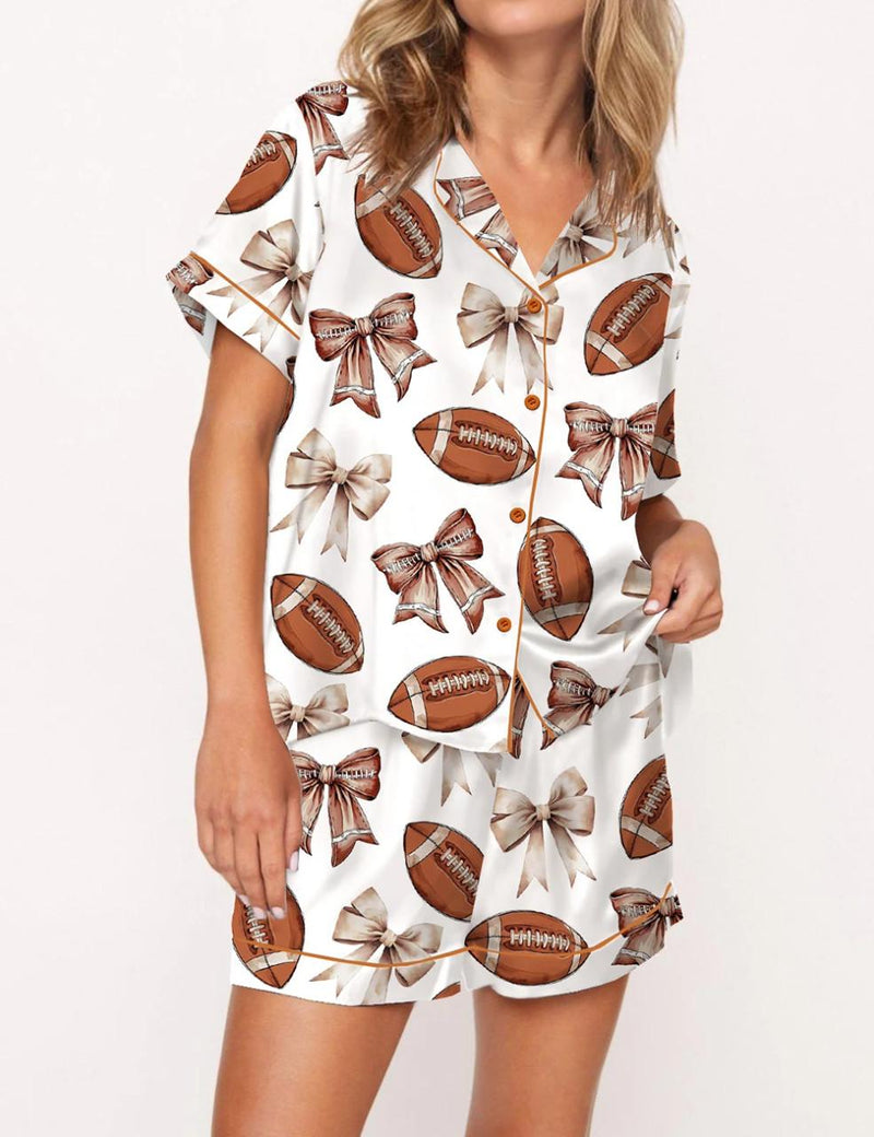 Coquette Football Satin Pajama Set	
