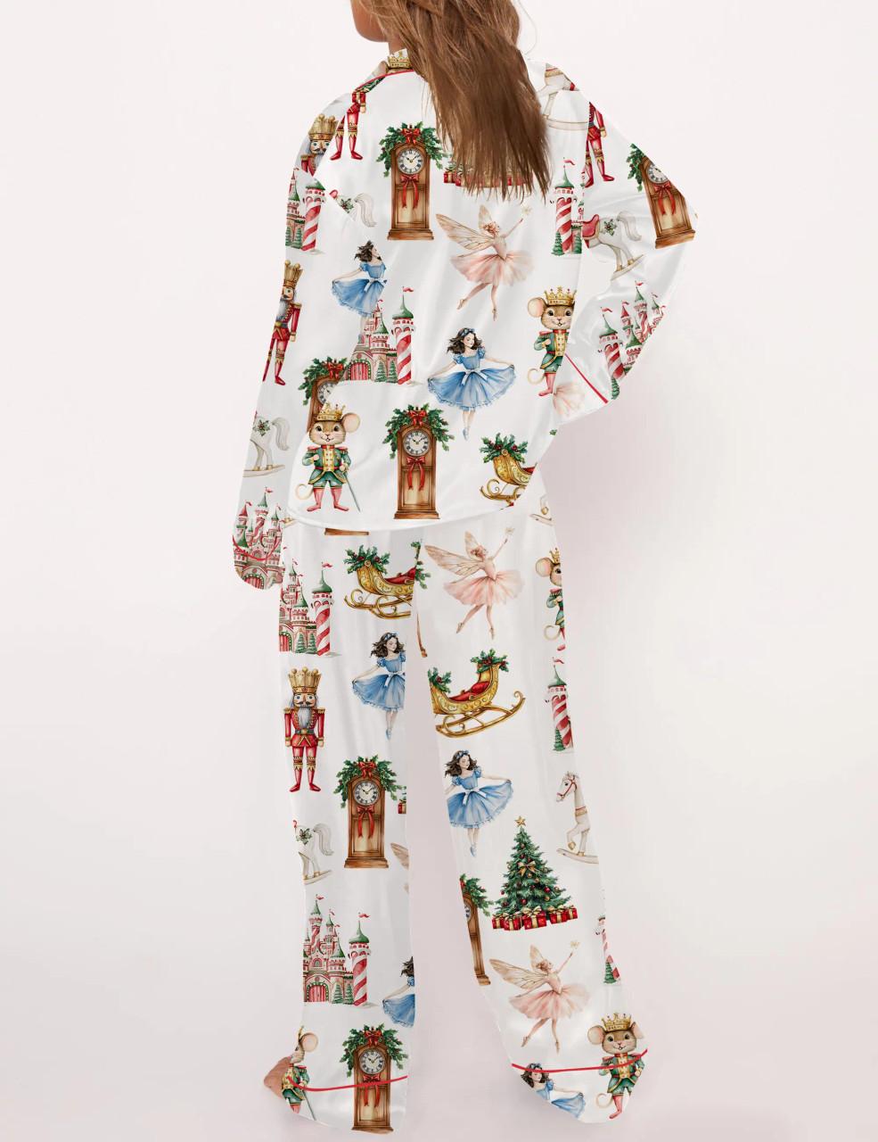 Christmas Nutcracker Ballet Satin Pajama Set For Women	