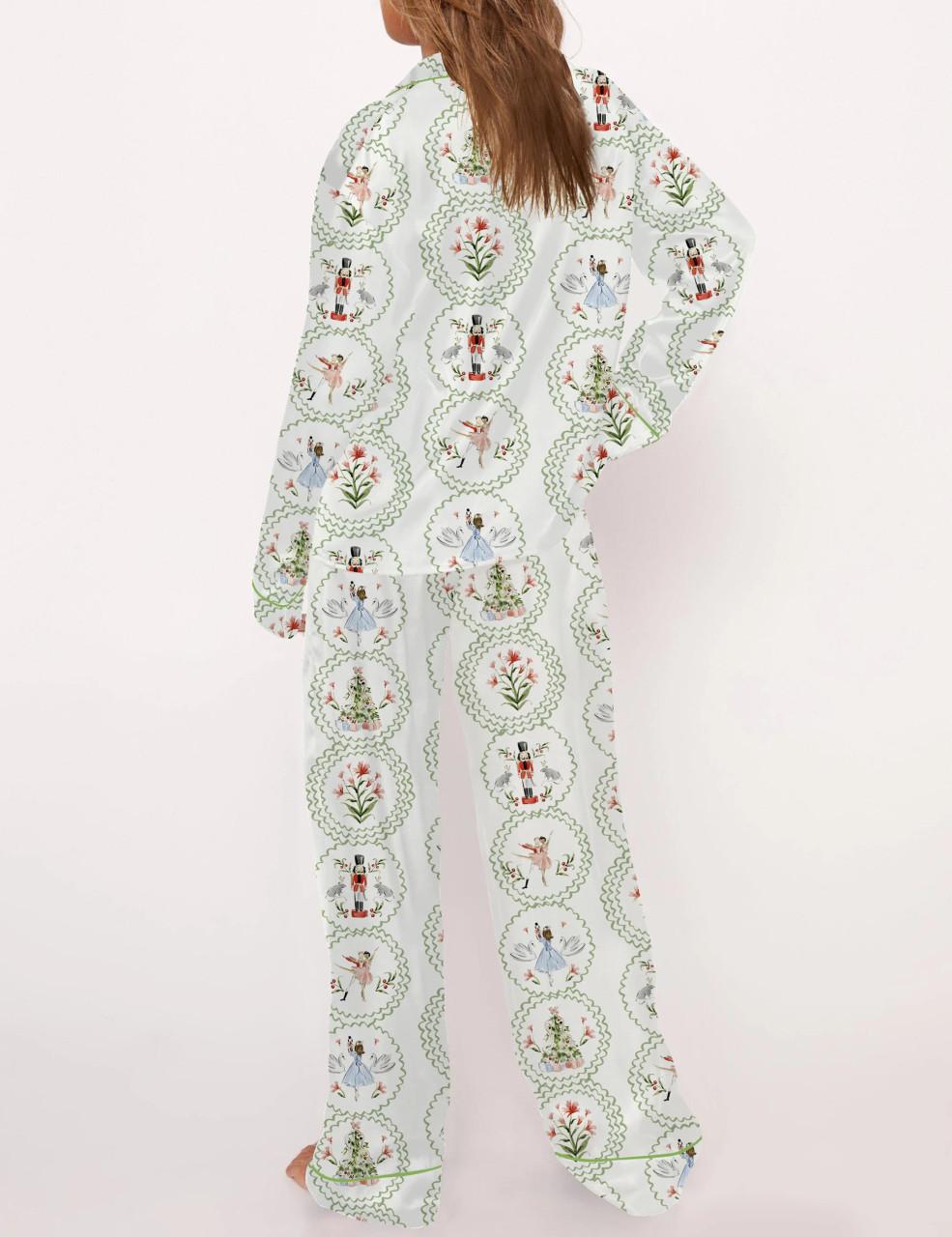 Fancy Nutcracker Satin Pajama Set For Women	
