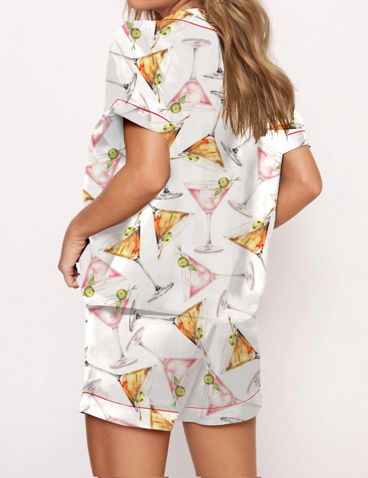 Aperol Spritz Holiday Satin Pajama Short Set