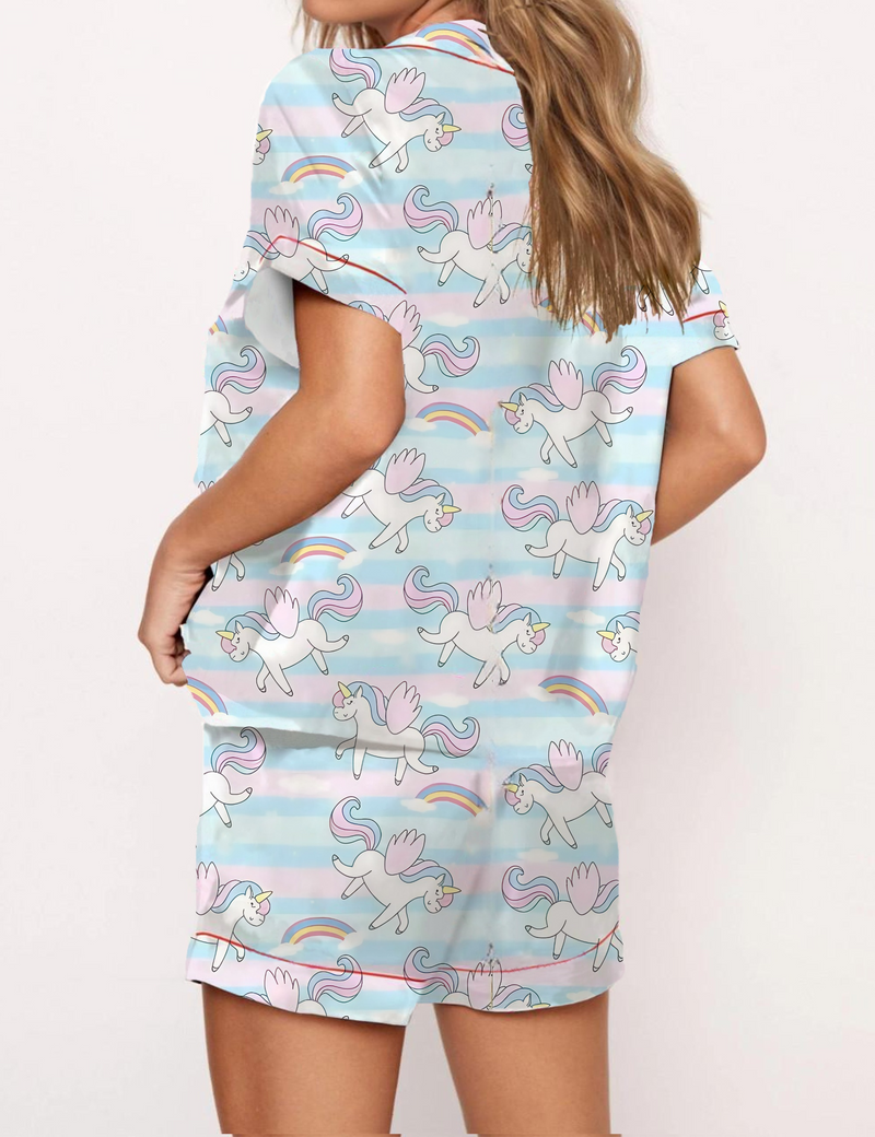 Childhood Fun Carousel Satin Pajama Short Set