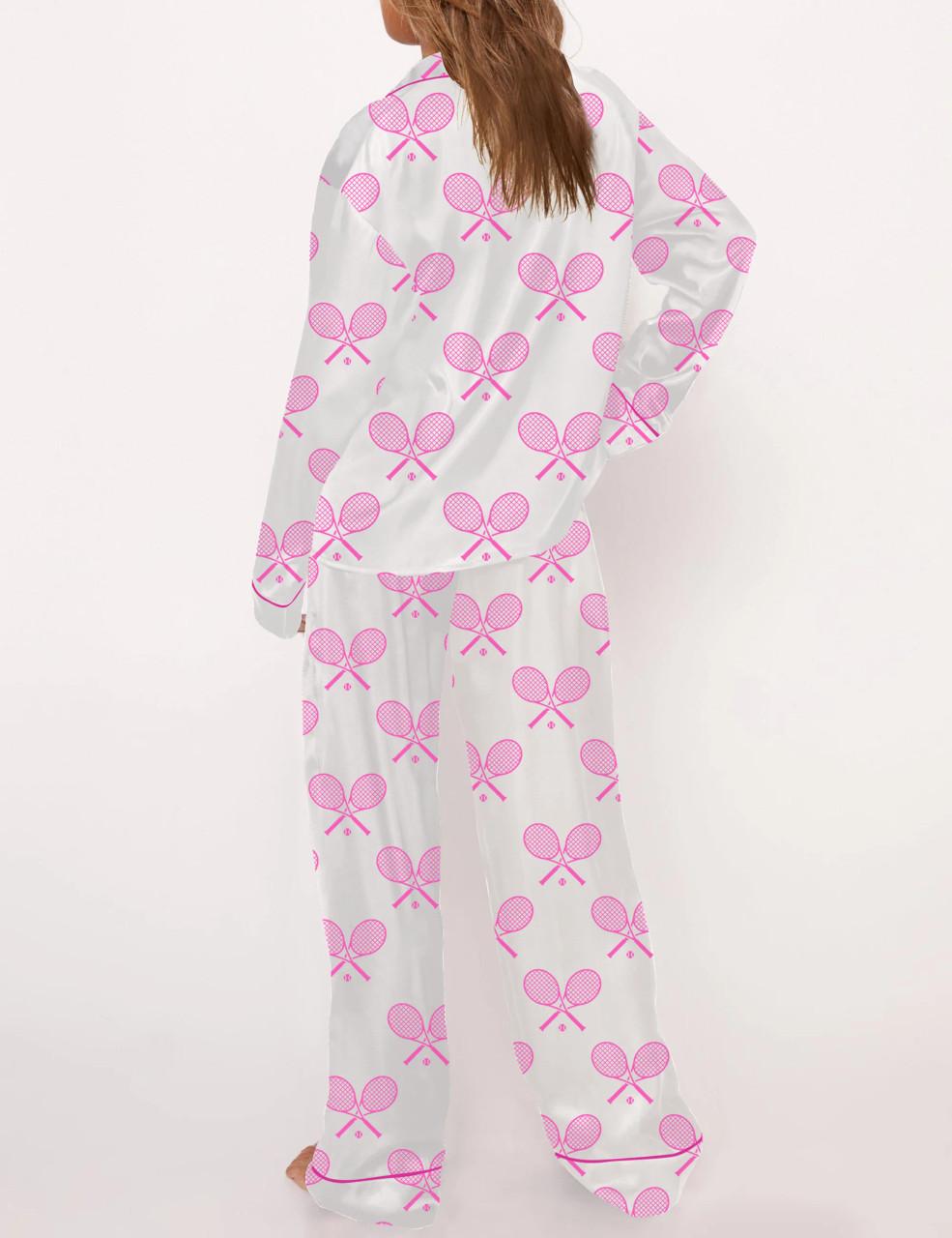 Champagne Tennis Satin Pajama Set For Women	