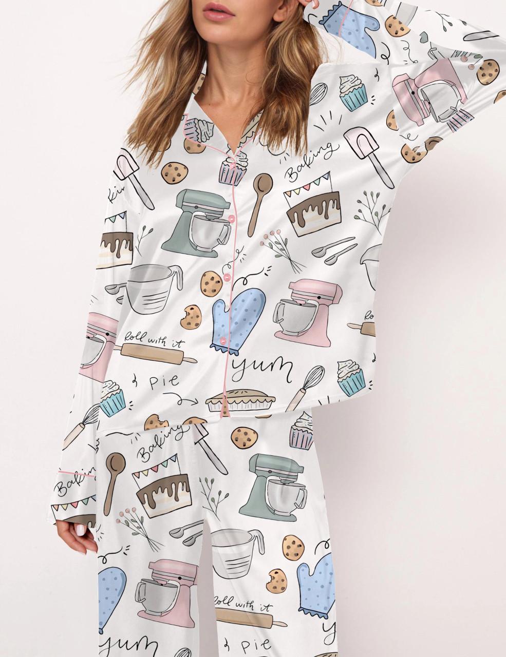 Baking Satin Pajama Set For Women	