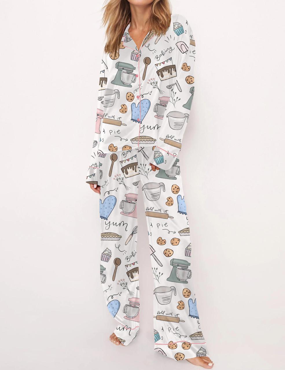 Baking Satin Pajama Set For Women	
