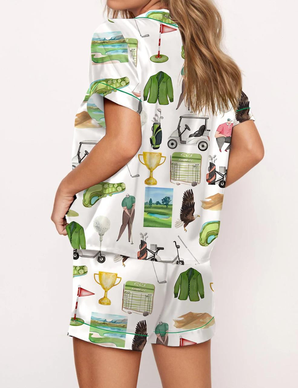 Golf Watercolor Satin Pajama Set	