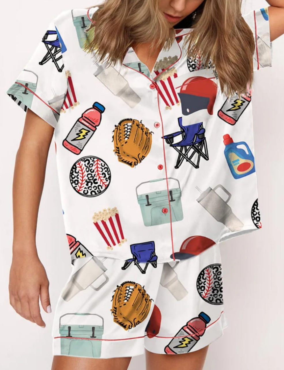 Baseball Mom Ball Field Stanley Cup Pajama Set	