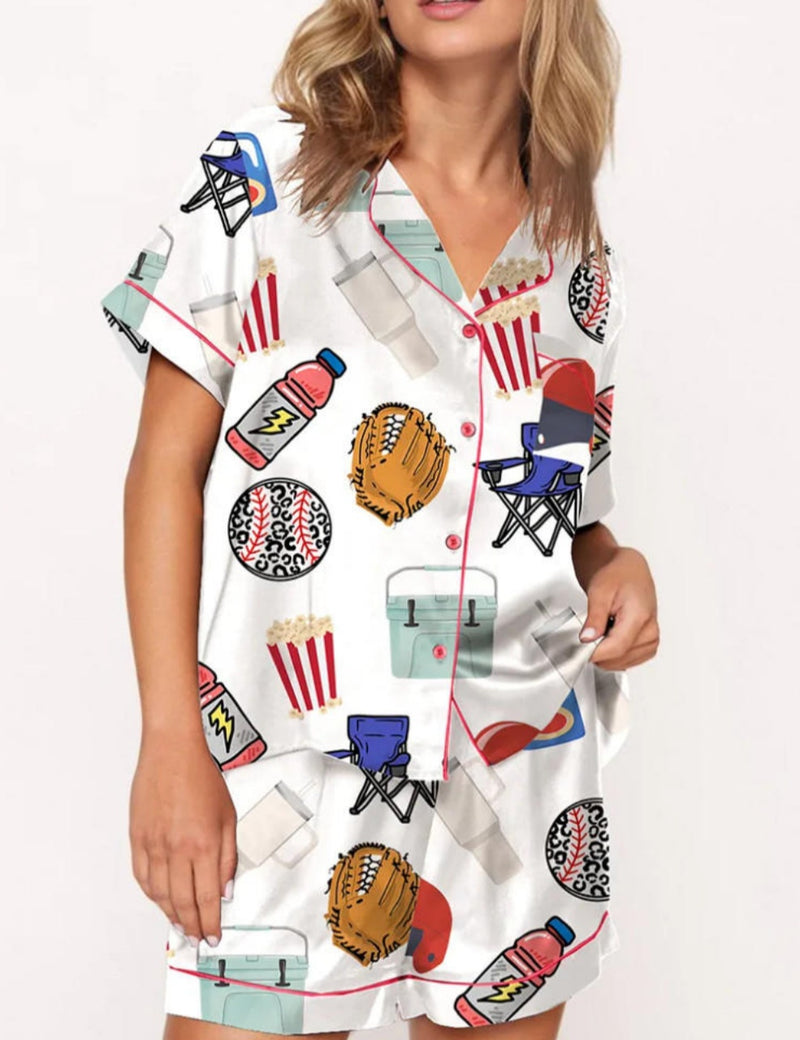 Baseball Mom Ball Field Stanley Cup Pajama Set	
