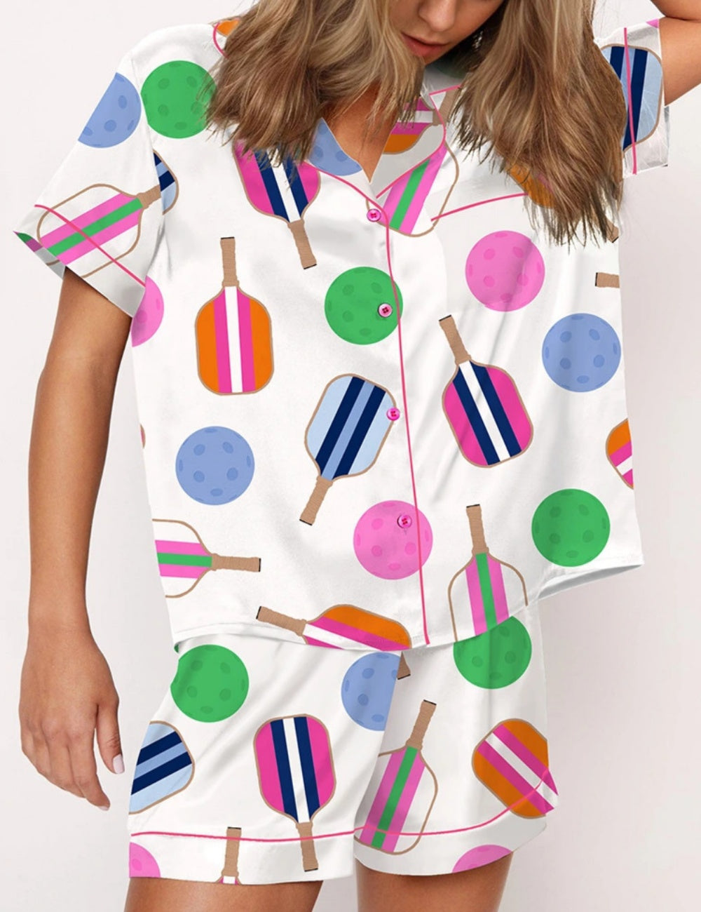 Pickleball Graphic Pajama Set	