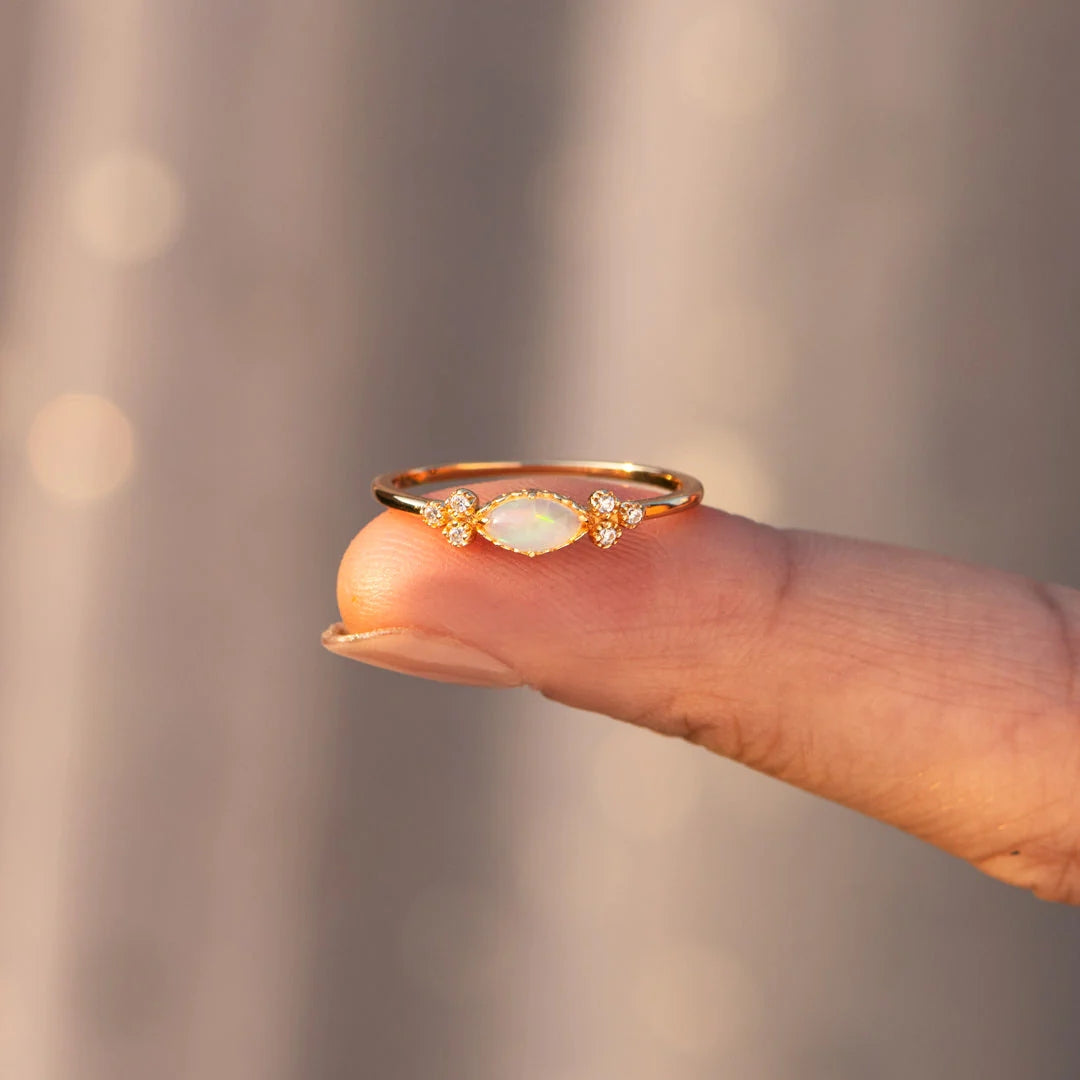 The Purest Love Matching Oval Cut Opal Ring