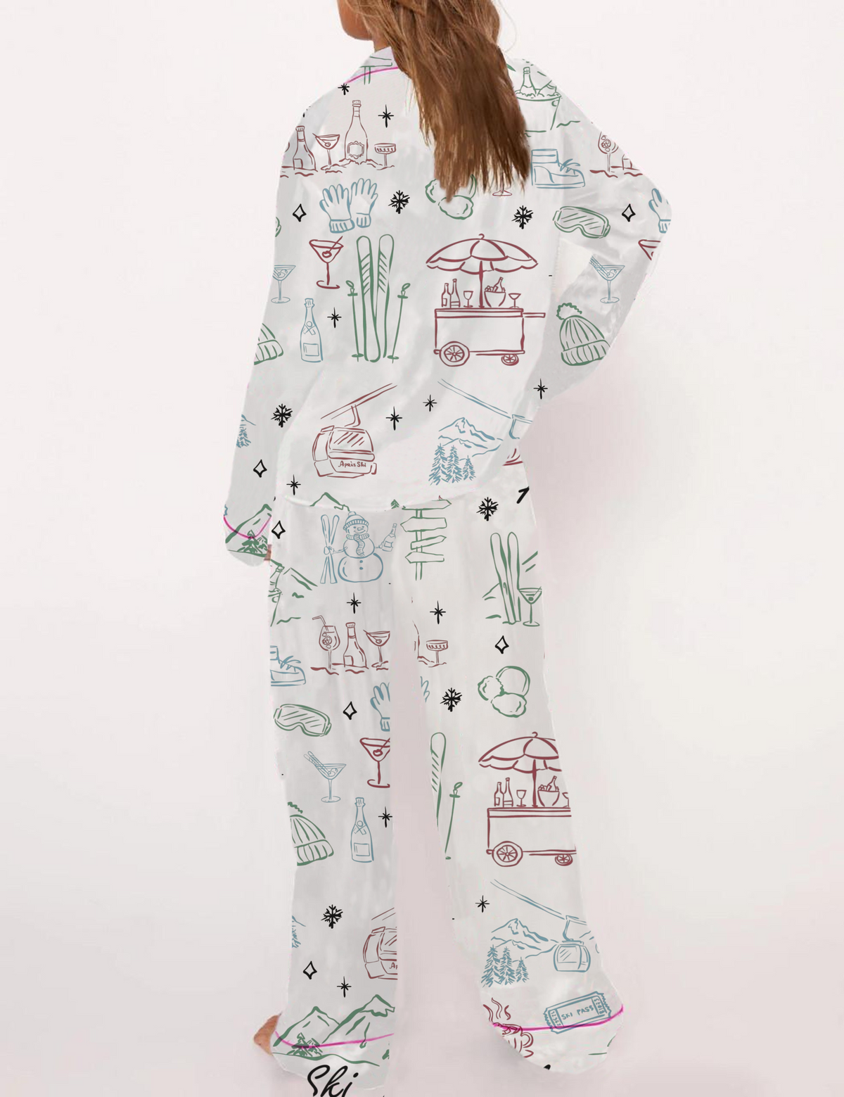 Apr¨¨s Ski Toile Silky Satin Pajama Set For Women
