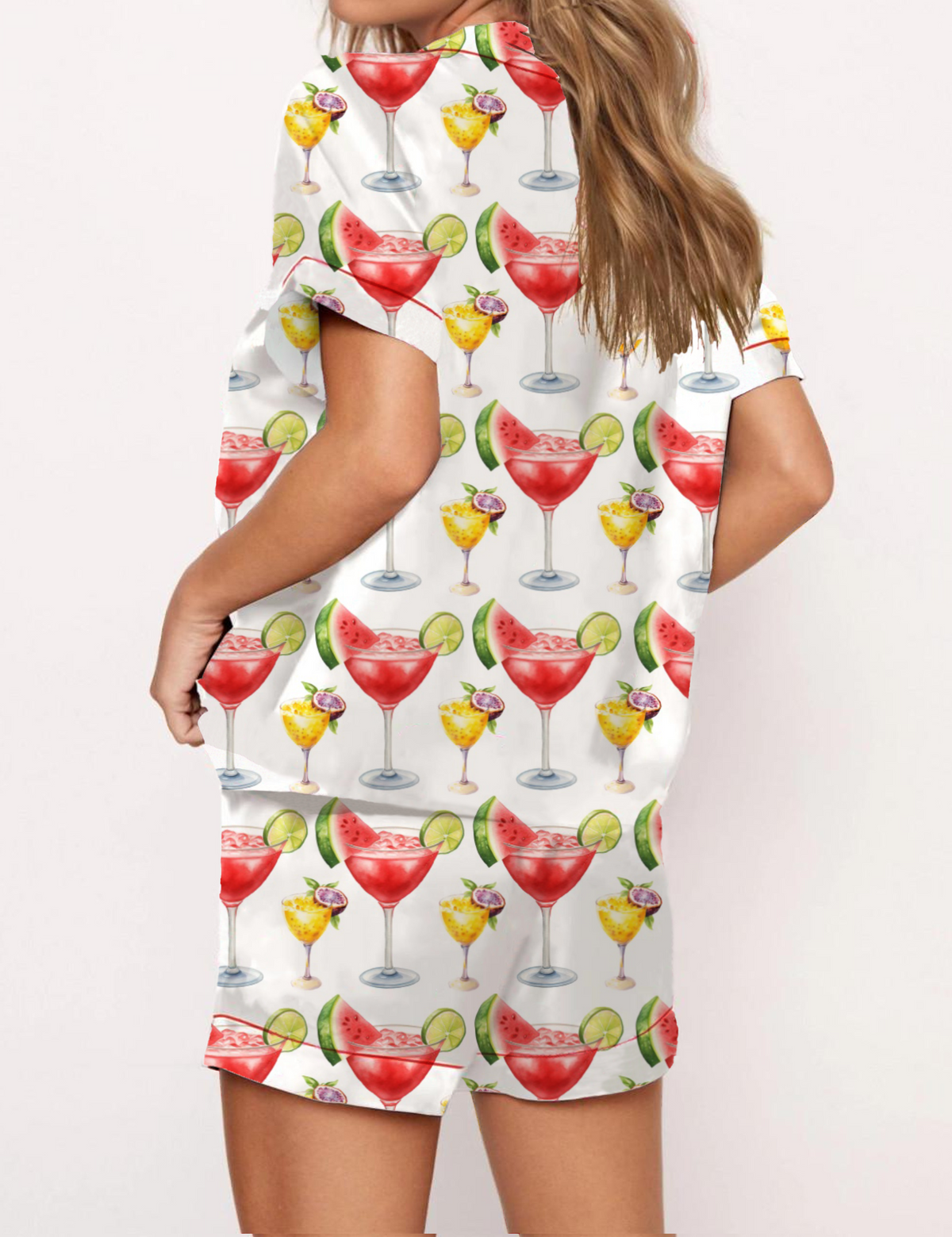 Aperol Spritz Satin Pajama Short Set