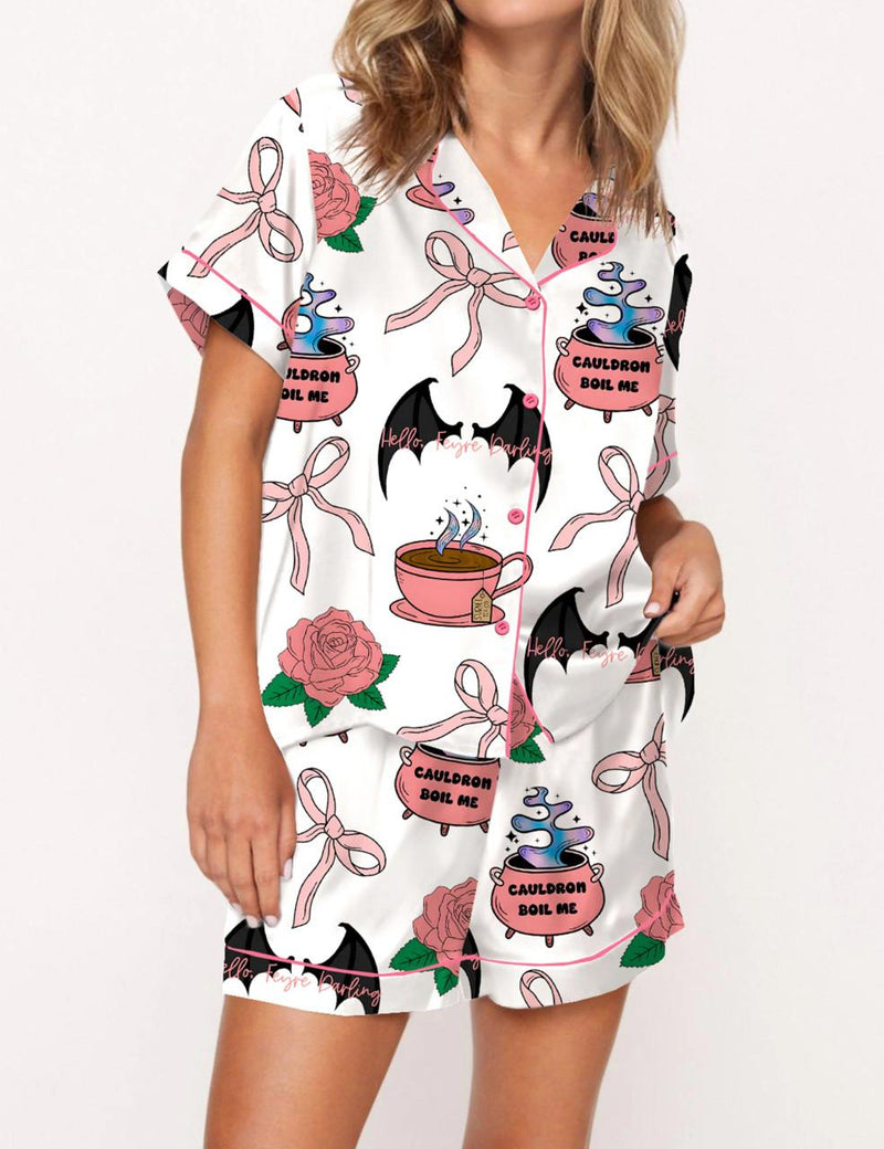 Coquette Acotar Satin Pajama Set For Women	