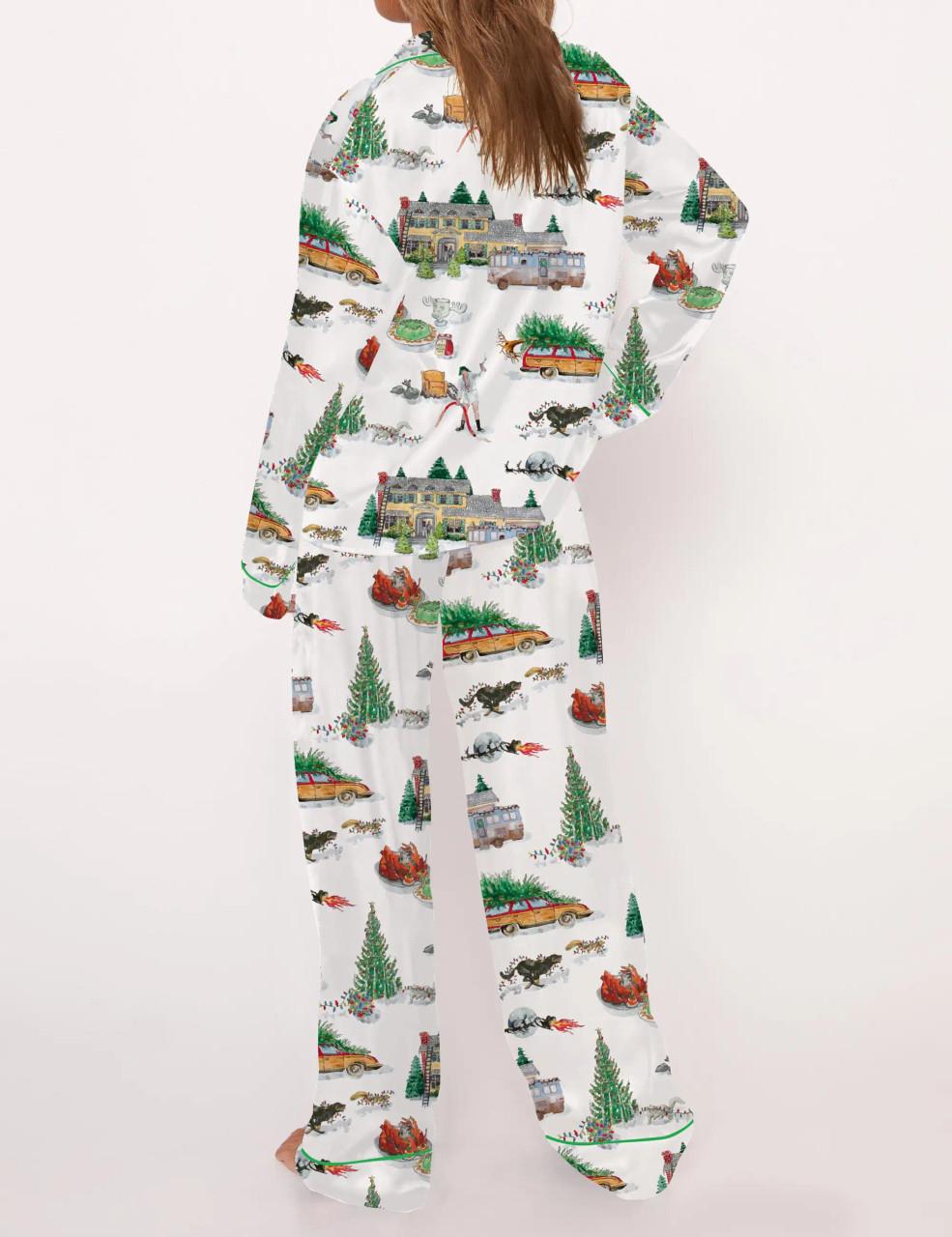 Lampoon's Christmas Satin Pajama Set For Women	