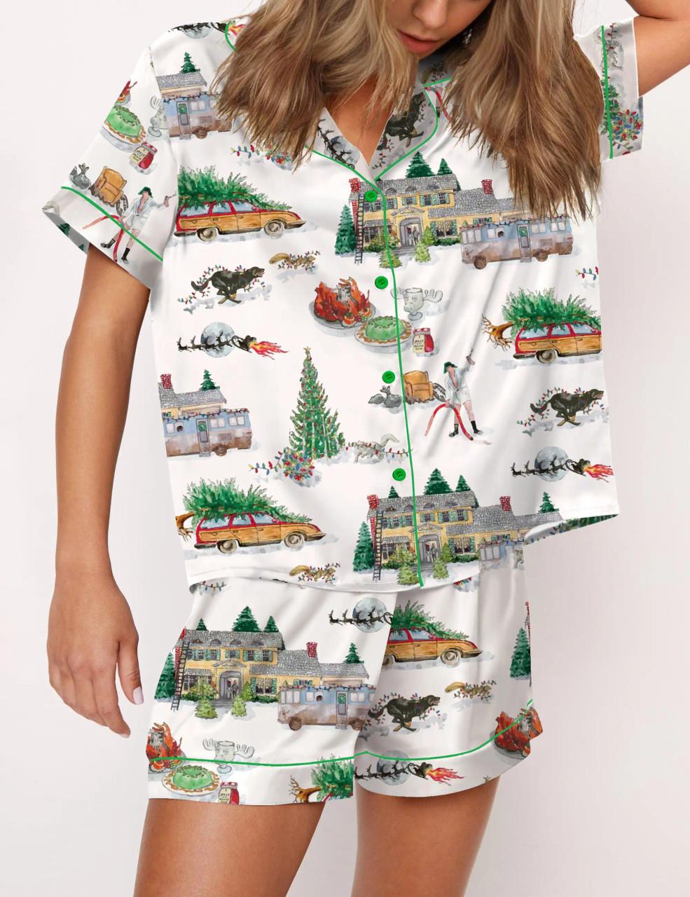 Lampoon's Christmas Satin Pajama Set For Women	